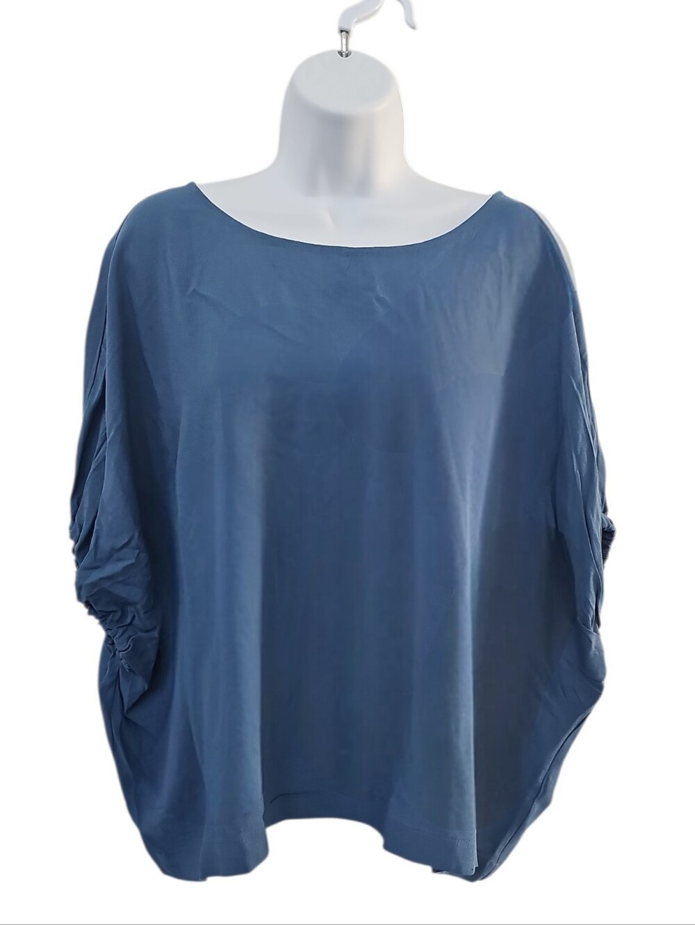 Zenana Women’s Oversized Boatneck Top Blue Size S M New Short Sleeve